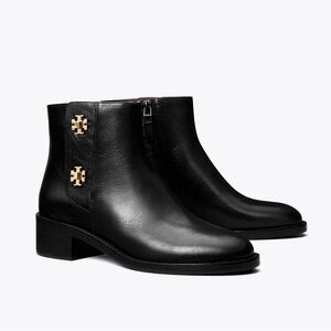 Black Leather Ankle Boots